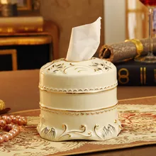 Ванная керамика креативная туба для бумажных полотенец коробка ткани высококлассные роскошные слоновой кости фарфоровые рулоны насосный лоток украшения дома