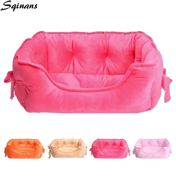 

Sqinans 4 Colors Pet Cat Bed House Warm Fleece Puppy Sofa Bed With Cute Bowknot Cat Beds For Small Dogs Teddy Chihuahua S/L