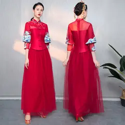 Китайский традиционный для женщин брак костюм элегантный перспектива Винтаж Стиль невесты свадьба Вечеринка платье Классический