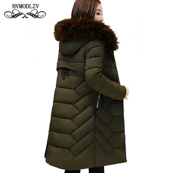 

Plus size Winter Down cotton jacket women Camperas mujer abrigo invierno 2018 new Fashion Hooded Thick long coat female parkas