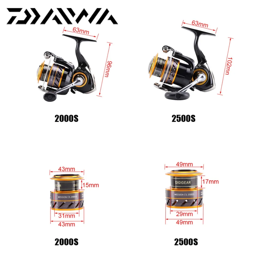 Оригинальная спиннинговая Рыболовная катушка DAIWA Mission CS 2000S 2500S 3000S 4000S 3+ 1BB 5,3: 1 Катушка для ловли карпа в соленой воде