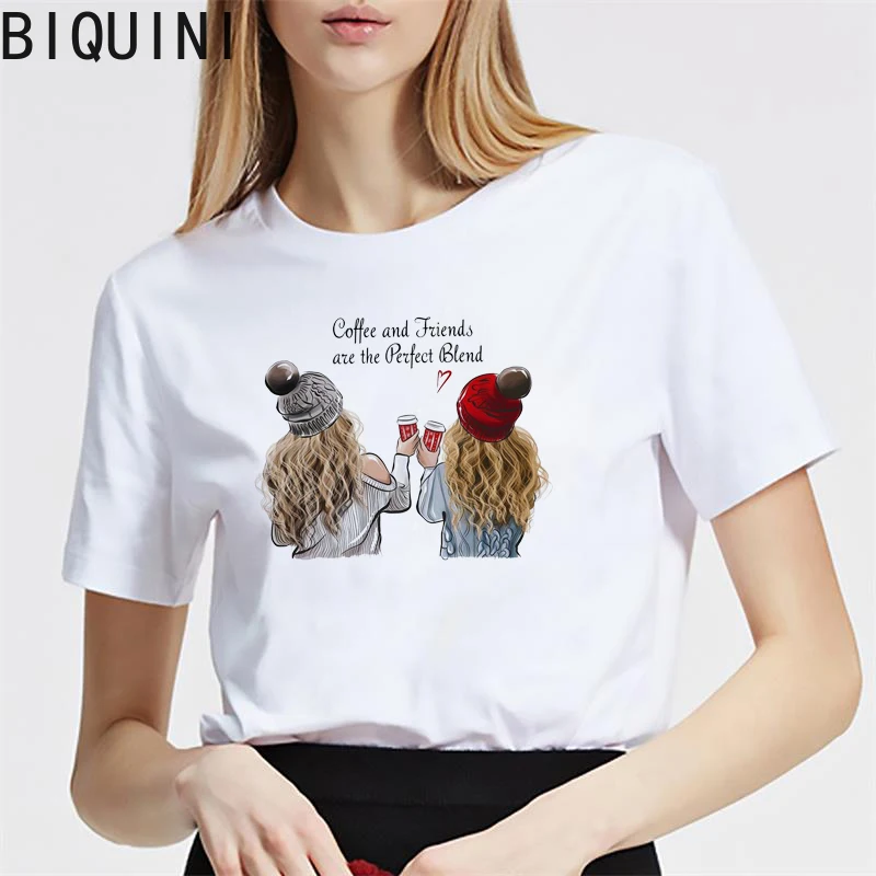 Лучшая футболка для друзей женская летняя с коротким рукавом Sister Bff топ 100% хлопок