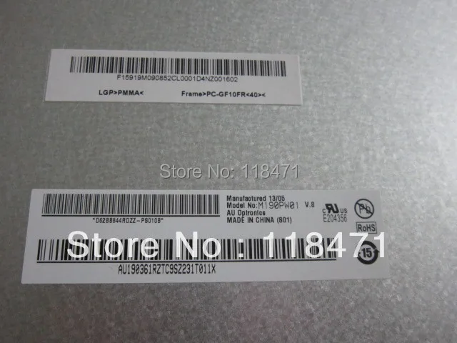 Оригинальная 19-дюймовая ЖК-панель M190PW01 V8 1440 RGB * 900 WXGA 12 месяцев гарантии |