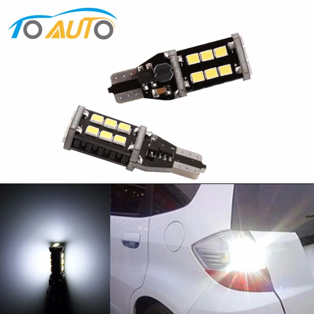 2 x Xenon White Reverse Backup 360° LED Light Bulbs 13-SMD 921 912 T10