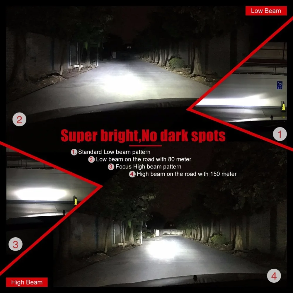2PcsLot V6 H15 LED Headlight Bulb Kits 110W 9600LM