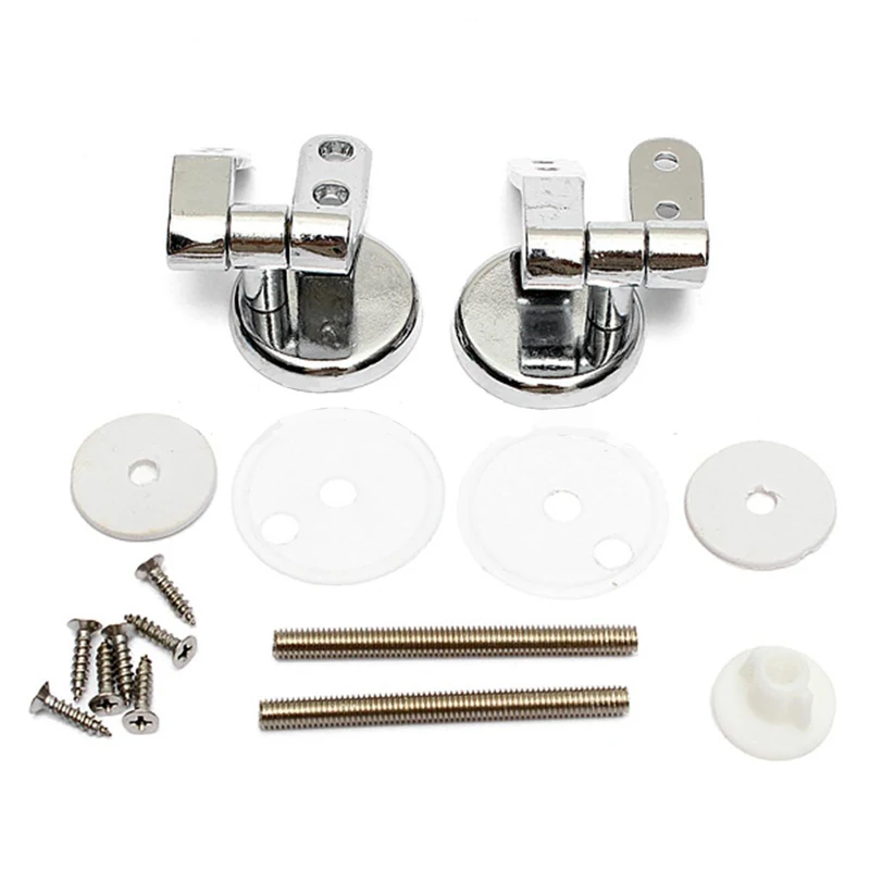 Alloy Replacement Toilet Seat Hinges Mountings Set Chrome with Fittings Screws For Toilet Accessories
