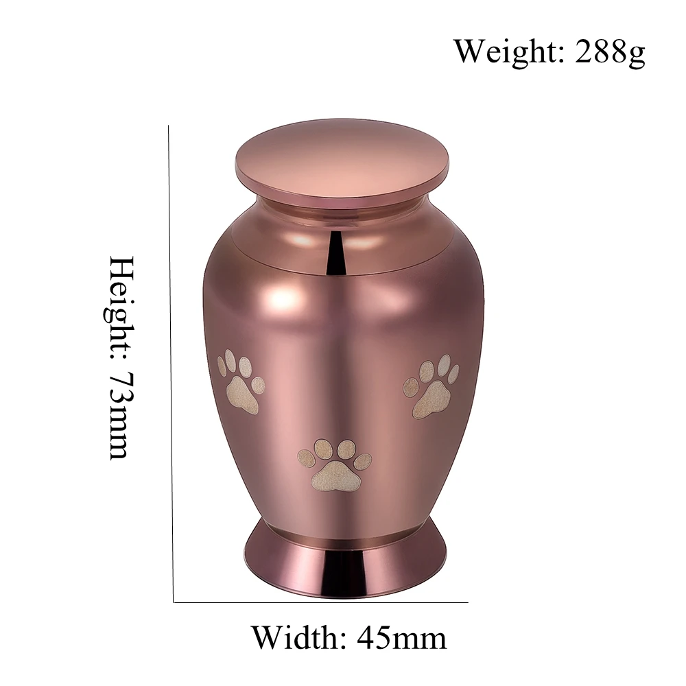 

Loss of Pet Coffee Gold Cremation Urn Animal Paw Printed Ashes Memorial - Funeral Casket Keepsake Urns Stainless Steel Jewellery