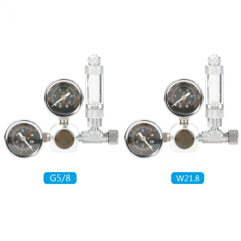 Аквариум CO2 регулятор с обратным клапаном подходит для W21.8 G5/8 Разъем большой двойной Манометр дисплей с регулятор для аквариума инструменты для аквариума