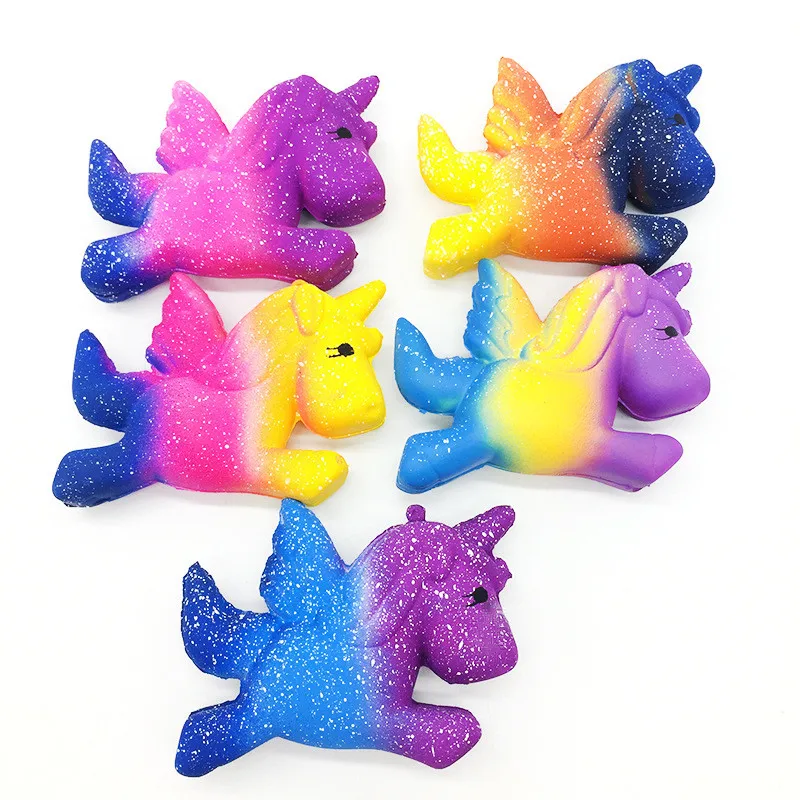 Jumbo Kawaii Сжимаемый медленно поднимающийся Единорог Мягкая красочная сжимаемая