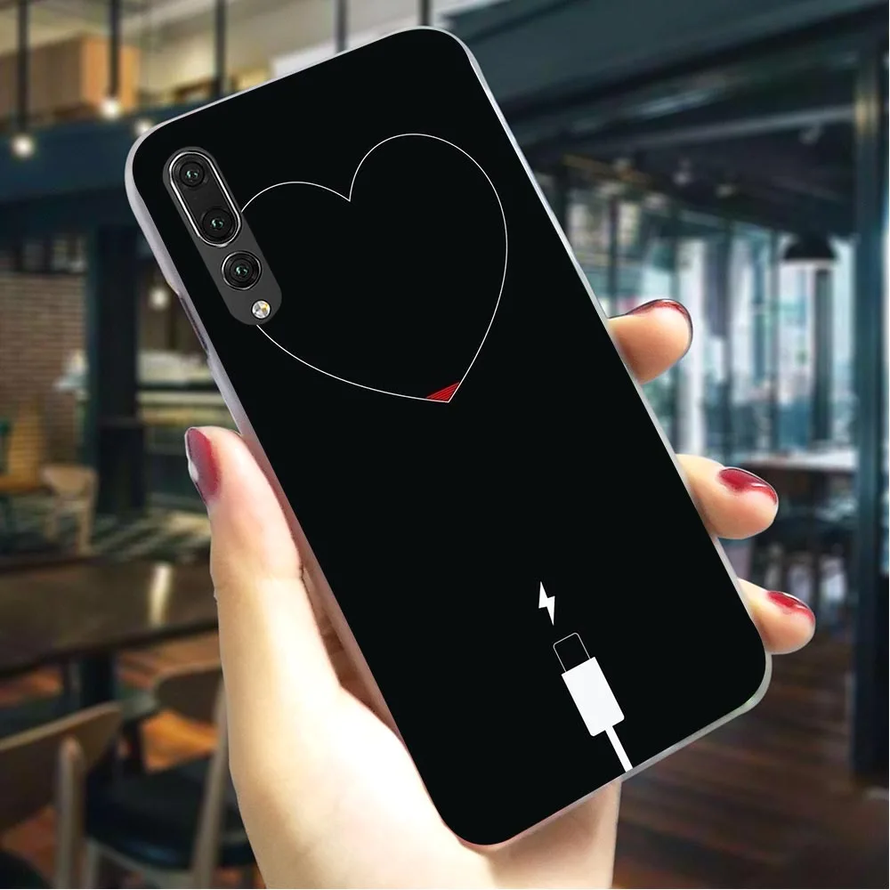 

Hard Phone Cover for Huawei Honor Y6 Prime Neon light heart girl Case for Honor 7X Cases 6A 10 8 9 Lite 7A Pro 7C Nova 3 3i