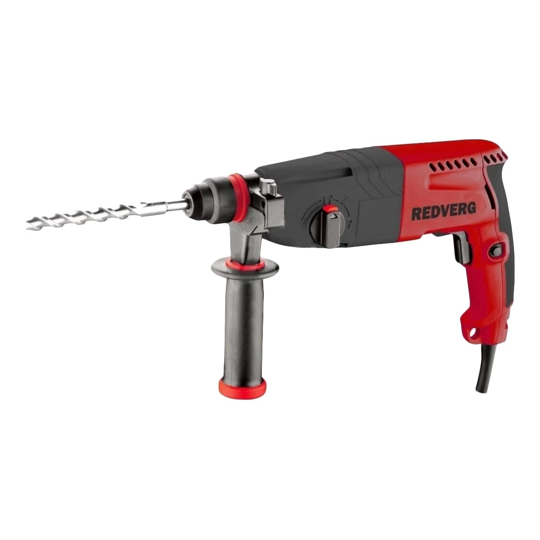 Перфоратор электрический RedVerg RD-RH750 (Мощность 750 Вт, энергия удара 2.2 Дж, 3 режима: ударное сверление/сверление, долбление, число оборотов 1200 об/мин, число ударов 5500 уд/мин)
