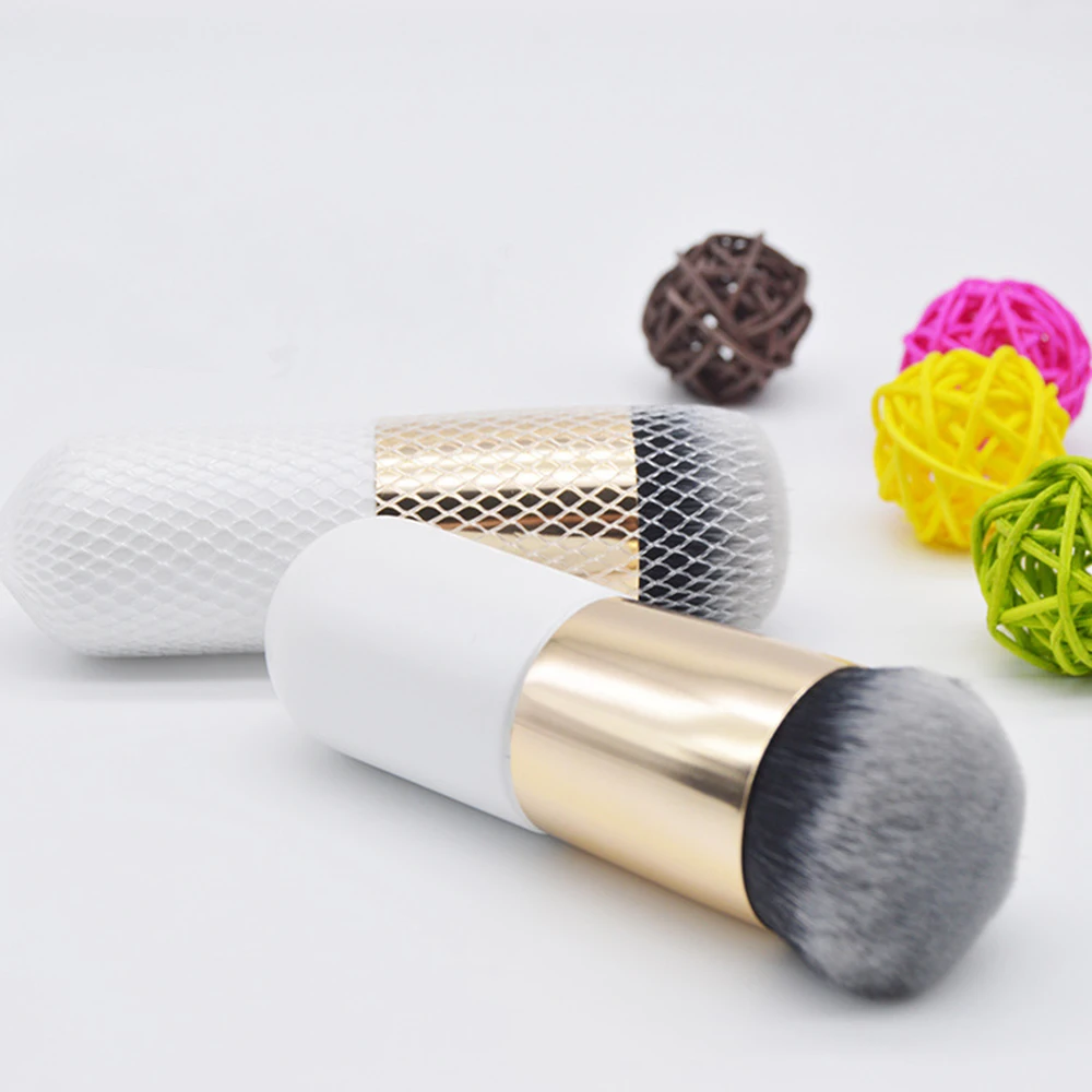 New Chubby Pier Foundation Brush Flat Cream Makeup Brushes Professional Cosmetic Shape Cream Blush Loose Powder Beauty Tool      (3)