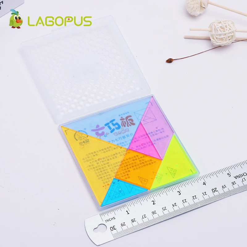 lagopus Tangram 7 Pieces Jigsaw Puzzle Toys for Children Colorful Square IQ Game Brain Teaser Intelligent Educational Toys