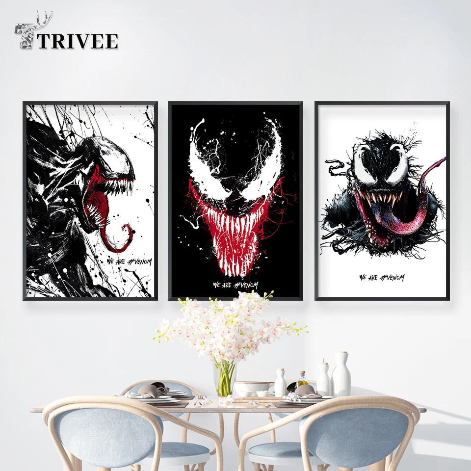 

Movie Print Canvas Marvel Poster Comics Hero Venom Posters and Prints Wall Art Picture for Living Room Home Decor