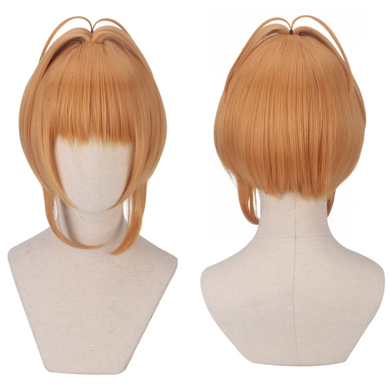 Biamoxer KINOMOTO SAKURA Cosplay Wig 2018 Card Captor Sakura CLEAR CARD Short Straight Anime Synthetic Hair | Тематическая одежда