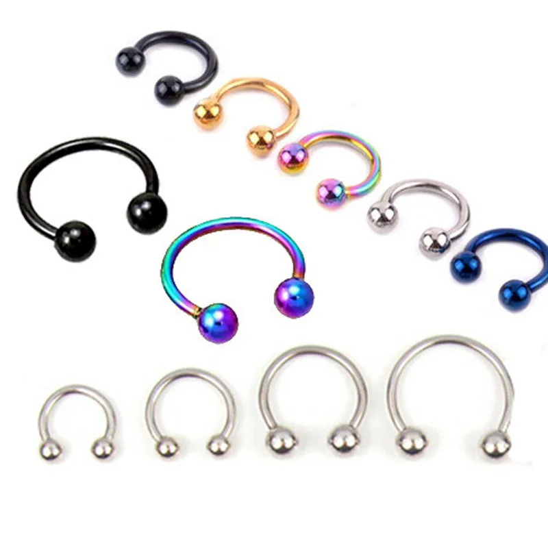 Sale 2 Pcs Stainless Steel Nostril Nose Ring Sircular Piercing Ball