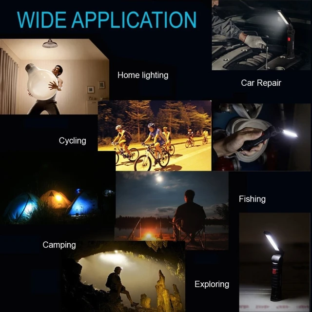 Built-in Battery Rechargeable Portable 5 Mode COB Work Lights Ultra Bright LED Flashlight Inspection Lamp for Car Repair z35