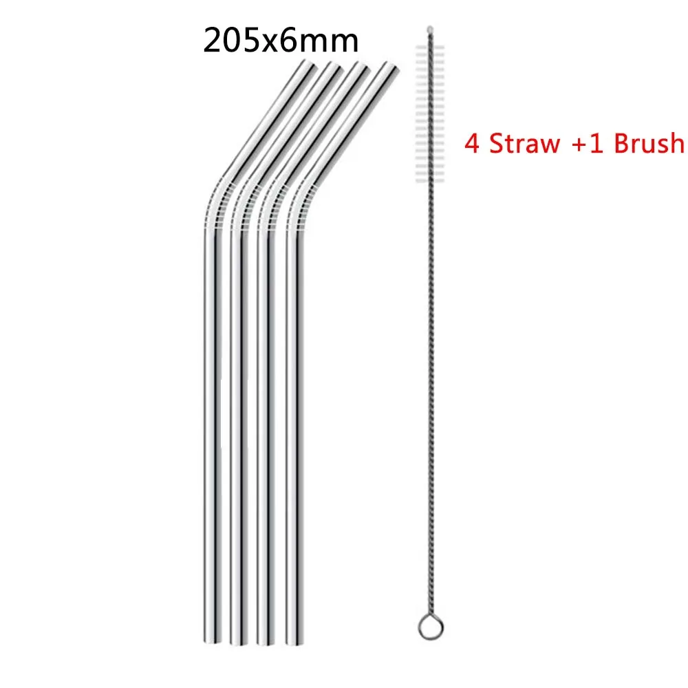 1-11 шт./лот многоразовая соломинка из нержавеющей стали металлическая соломинка с чистящей щеткой для кружек соломинки домашние вечерние аксессуары для бара - Цвет: 5