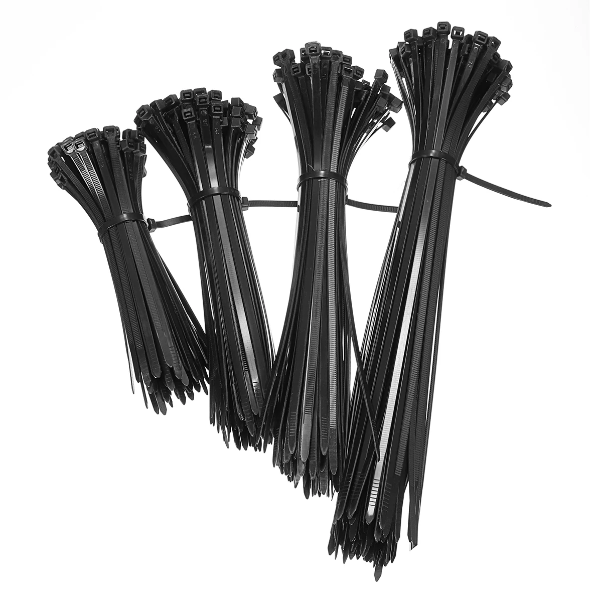 

100pcs Black Nylon Plastic Network Cable Zip Tie Cord Strap Self-Locing Wire 150/200/250/300mm Zip Trim Wrap Cable Loop Tie