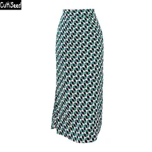 Cultiseed Для женщин клетчатые юбки женский плед печати шифоновые женские юбки пикантные Высокая Талия Разделение вечерние юбка летняя юбка
