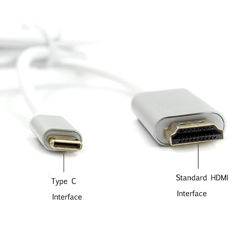 Видео кабель type-c-HDMI USB C-HDMI Кабель 1,8 м 4 к x 2 к USB 3,1 к HDMI поддержка 4 к 1,8 м серебристый usb c hdmi