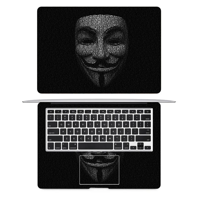 V для Vendetta ноутбука Наклейка кожа для Macbook Наклейка Pro Air retina 1" 12" 1" 15" Mac поверхность Книга защитный полный Чехол Кожа - Цвет: AC side