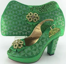 Nigerian Wedding Shoes And Matching Bag Set With Stones High Quality font b Woman b font