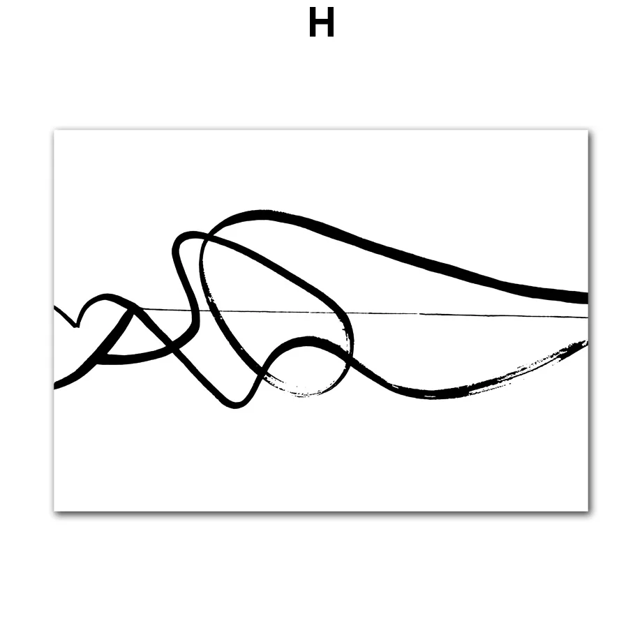 Абстрактные животные линии Ampersand боди-арт принты скандинавские плакаты и принты настенные художественные картины на холсте настенные картины для гостиной - Цвет: H