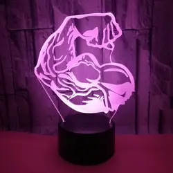 Мышцы Show моделирование 3D иллюзия освещения surf Стиль светодиодный 7 цветов Touch Сенсор Ночник подарок трофей серферов украшения дома