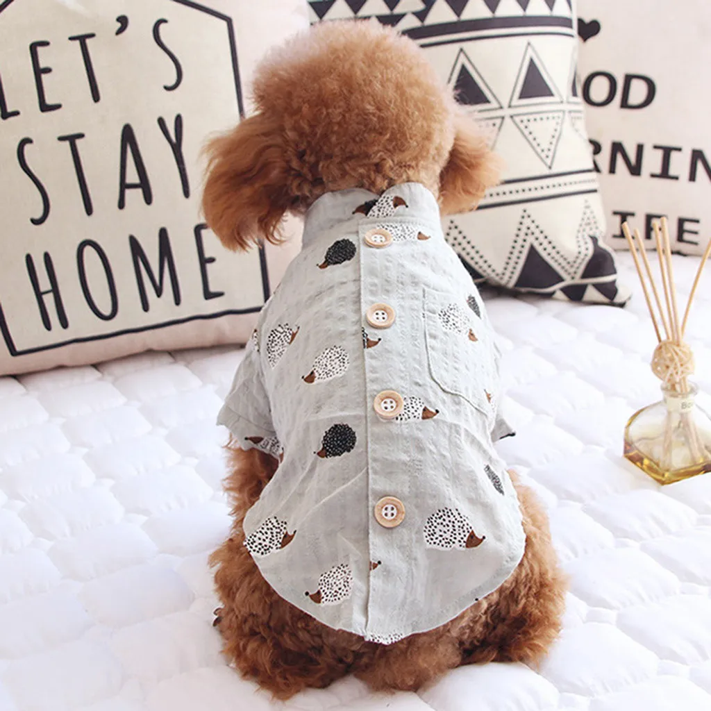 

Pet Dog Clothes Spring And Summer Clothes Puppy Clothing Print Shirt Vest Breathable Simple Anti-mosquito Clothing Skirt For Dog