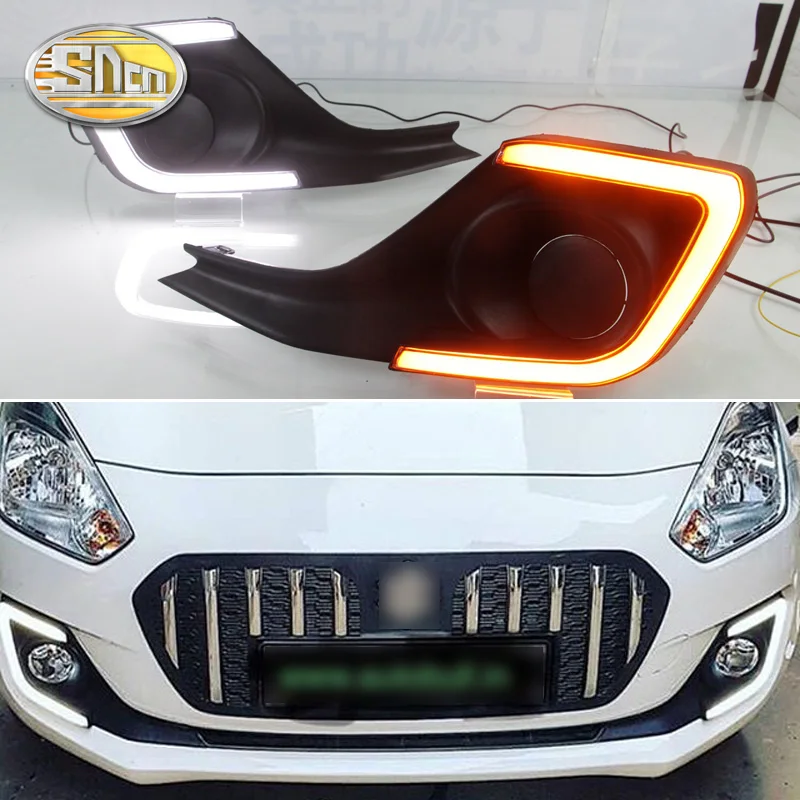 

For Suzuki Swift 2017 2018 2019 Turning Yellow Signal style Relay Waterproof 12V LED CAR Daytime Running Light fog lamp