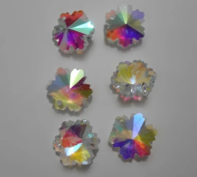 

100pcs 14MM CRYSTAL GLASS BEADS FOR CHANDELIERS AB COATIED LOOSE BEADS IN ONE HOLE FREE SHIPPING