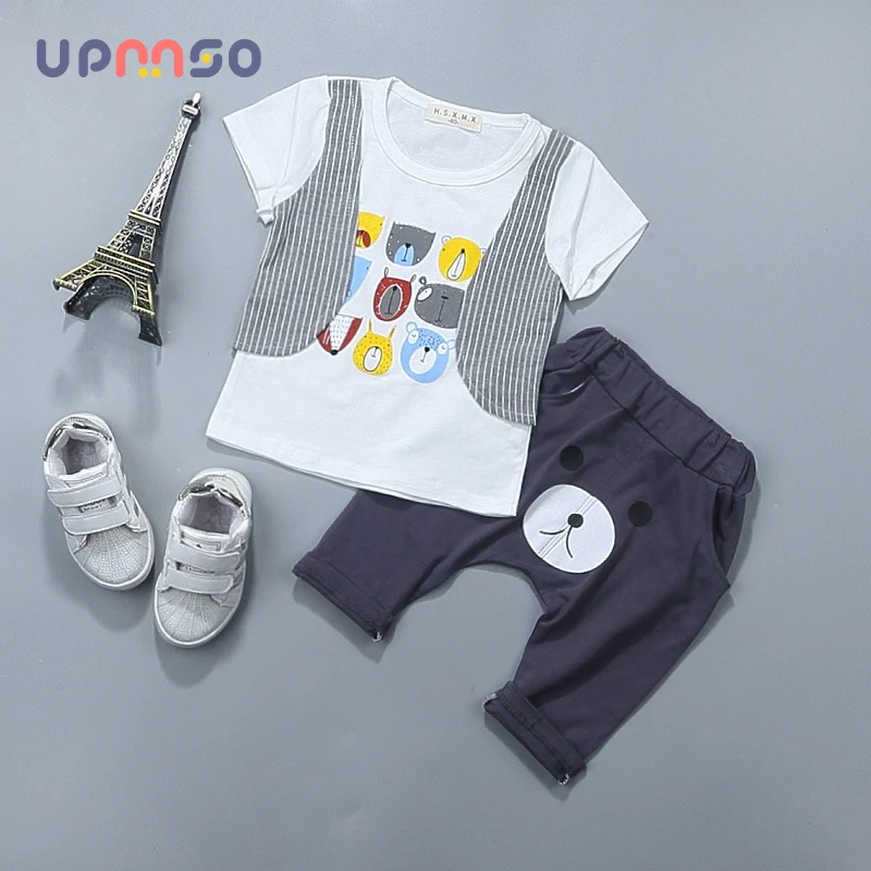 

100% Cotton Cartoon Children Boy Clothes New Sets Kids Short Sleeves T-Shirt Shorts 2pcs Toddler Suits Shorts Kids Clothing 1-4Y