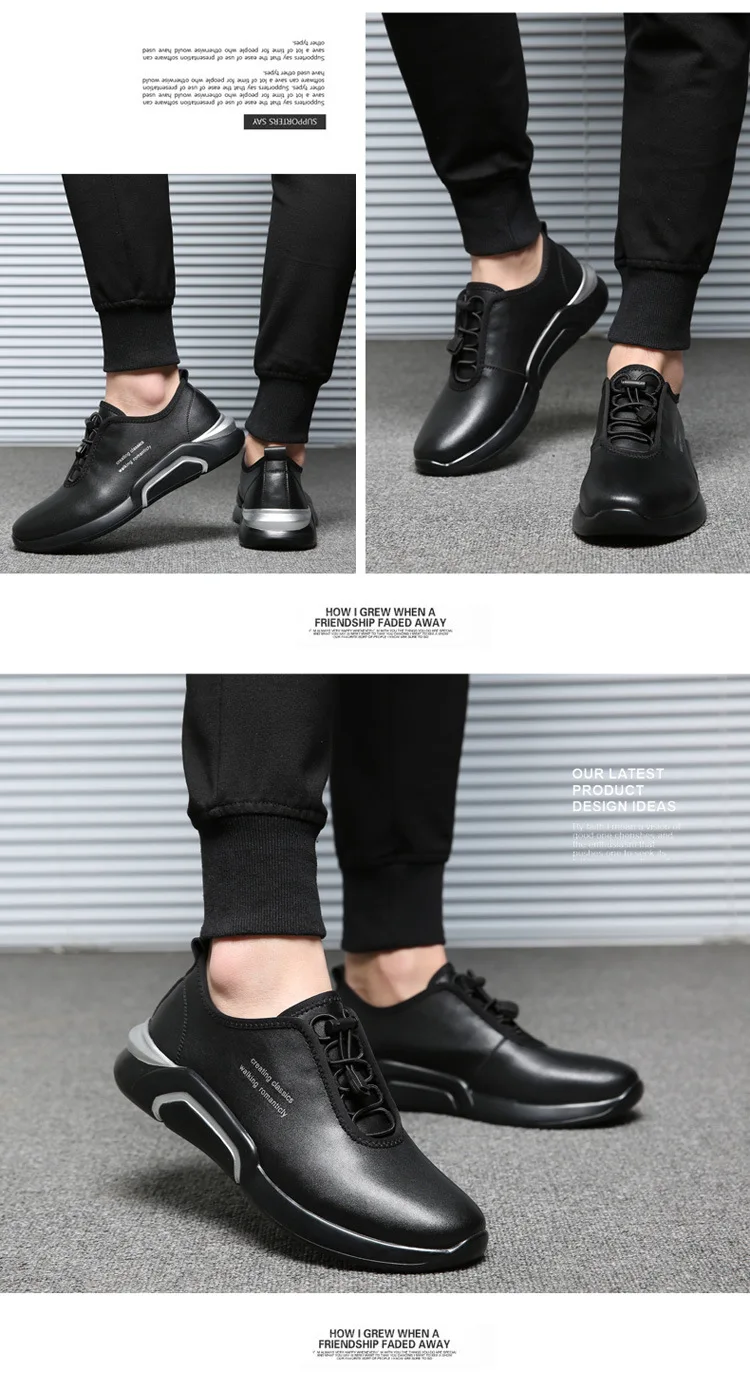 Мужская повседневная обувь; сезон весна-осень; Мужские дышащие кроссовки из натуральной кожи; спортивная обувь на плоской подошве со шнуровкой; zapatos de hombre 02A