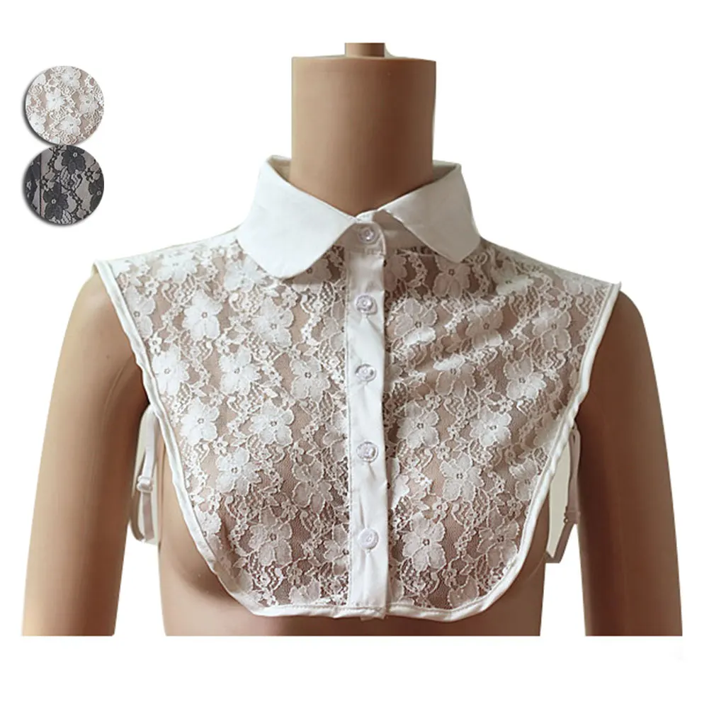 Women Shirt Fake Collar Vintage Detachable Lace Lapel Blouse Top