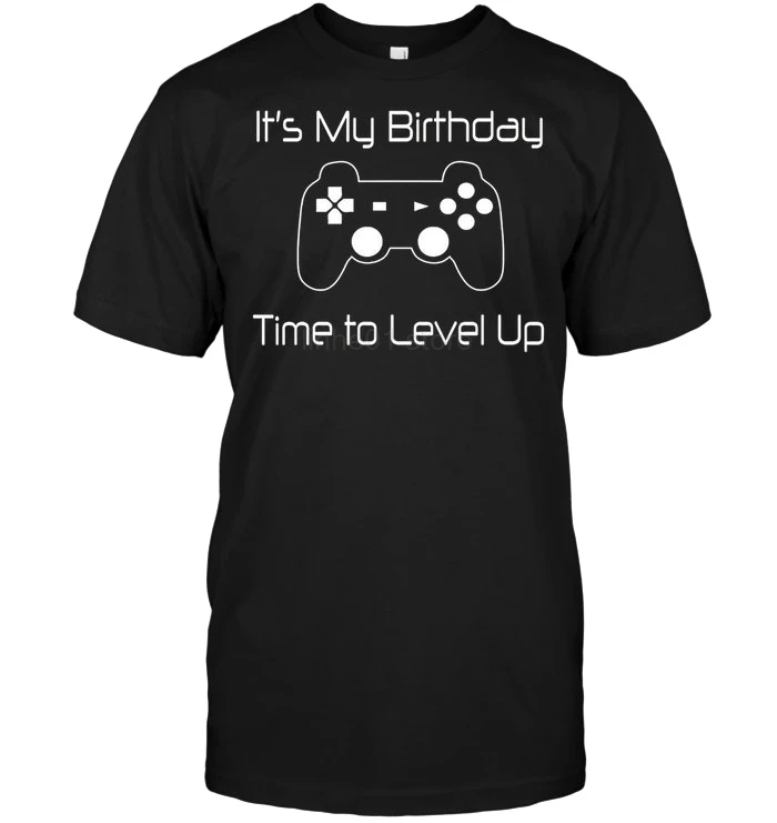 

Video Game Gamer Birthday Party Time To Level Up 2019 Summer Men's Short Sleeve T-Shirt