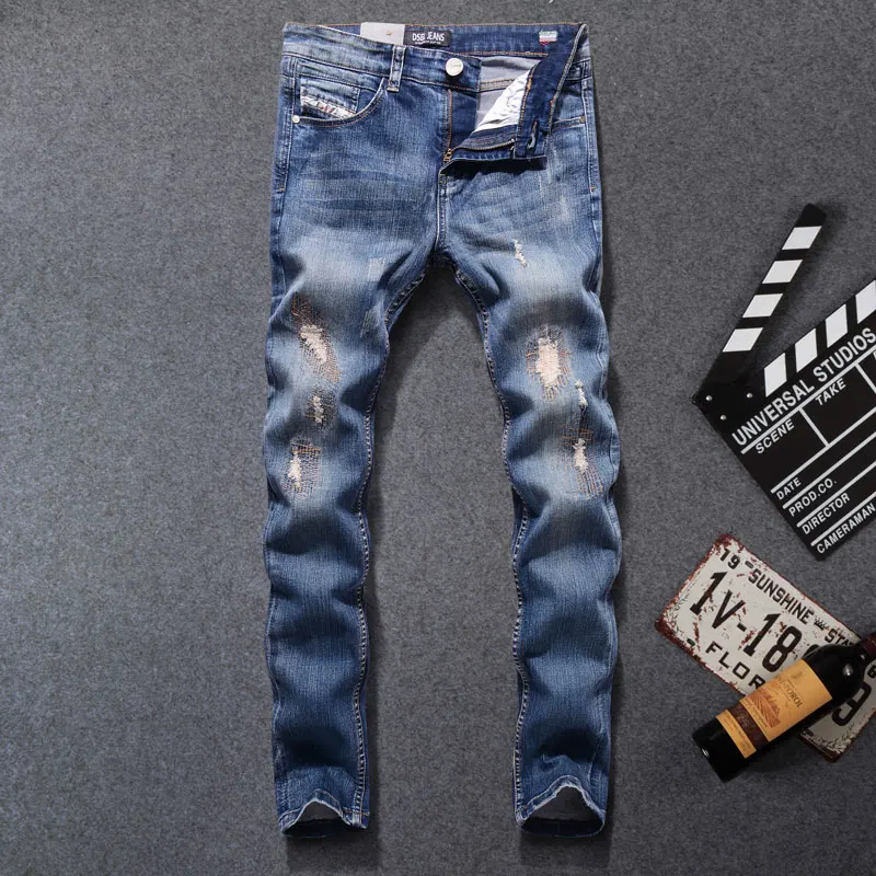 

2017 High Quality Original Dsel Brand Men Jeans Fashion Designer Distressed Ripped Jeans Men Straight Fit Jeans Homme,701-B