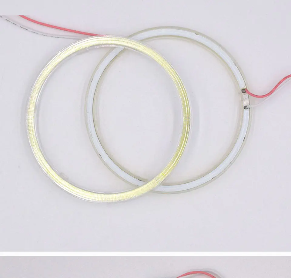 Cold White Car Angel Eye COB Light Circle Ring Headlight Lamp 12V Auto DRL Decoration Fog Lights Bulb 60CM-120CM 6000K (7)