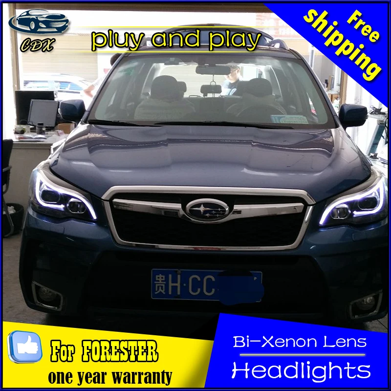 CDX Car Styling HeadLamps For Forester LED Headlight 2013-2015 Forester LED DRL Daytime Running Light Bi-Xenon HID Accessories