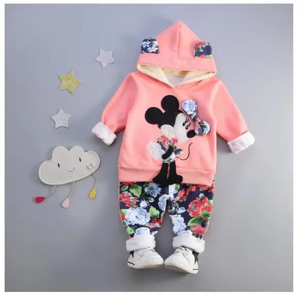 Girl's Fashion suits 2017 Winter Minnie Mouse Cartoons