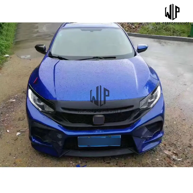 Высокое качество ABS Upainted Car Body Kit передний бампер для заднего бампера боковые юбки для Honda Civic 10TH автомобильный Стайлинг 16-17