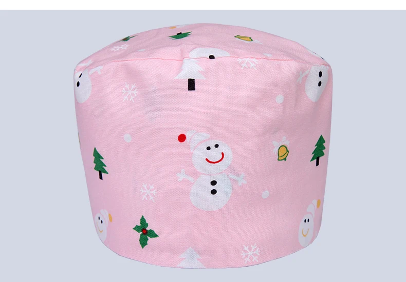 Рождественский снеговик, Женская хирургическая Кепка, больничная медицинская Рабочая хлопковая или медицинская камуфляжная шляпа, потная лента, регулируемые шляпы для дантиста