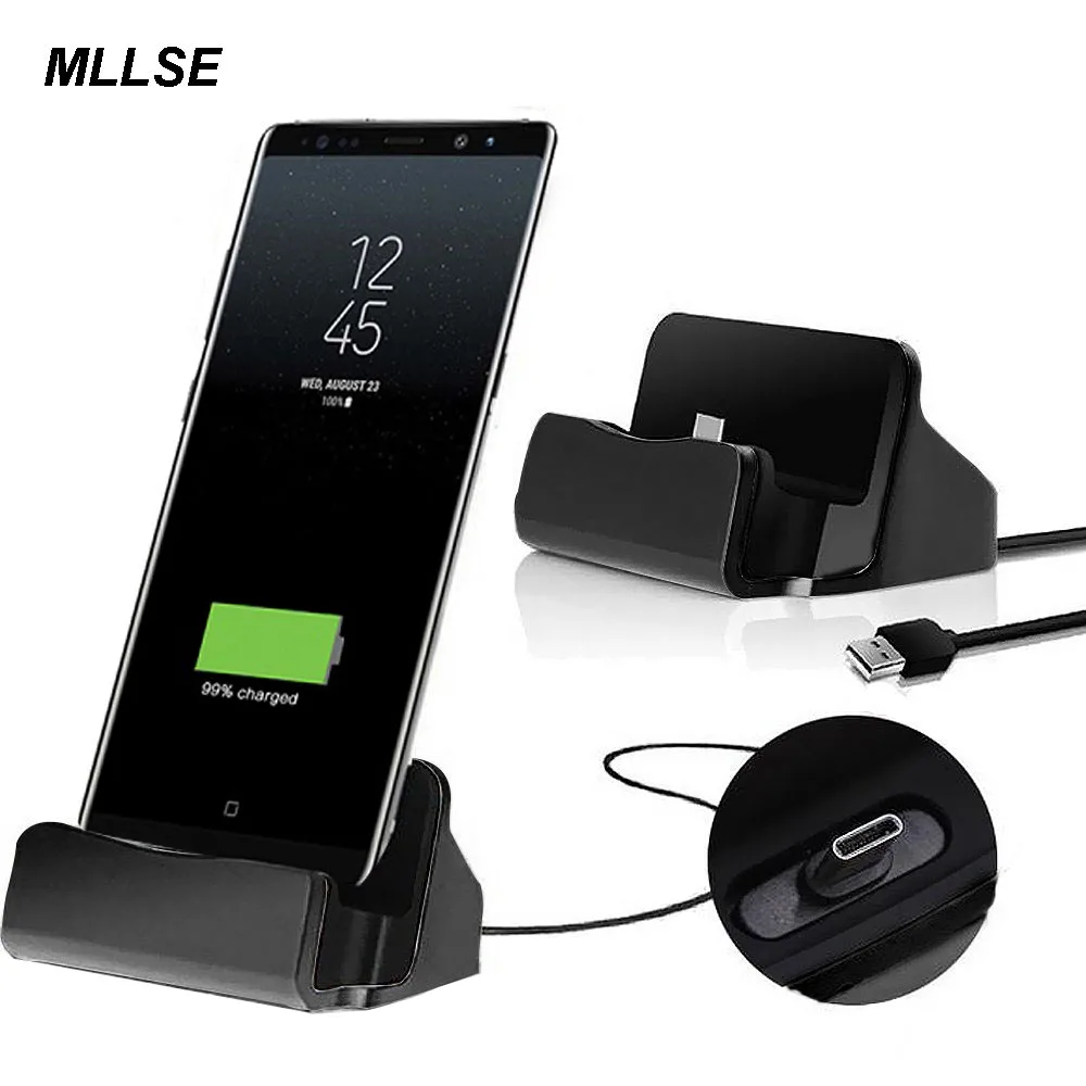 

MLLSE USB-C Dock Charger Desktop Charging Data Sync Stand Station Holder For SAMSUNG S8 S9 Plus A5 A7 2017 HUAWEI P20 Pro P10 9+