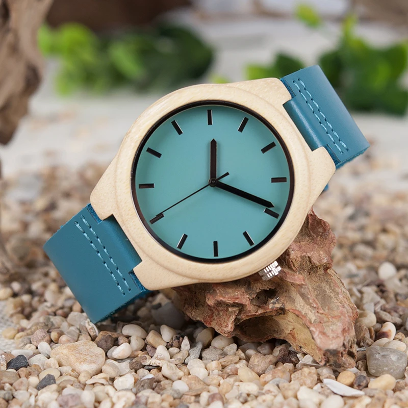 BOBO BIRD CbF20 Leather Band Wooden Watches Men Handmade Maple Fashion Casual Design Watches for Male as Gifts