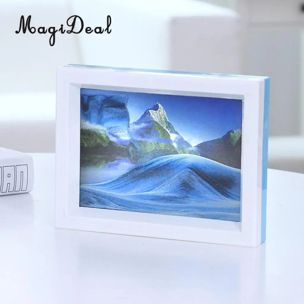 Mix Visual Illusion Floating Liquid Motion Timer Landscape Liquid Sanglass Flowing Sand Drawing Toy Desk Supplies 