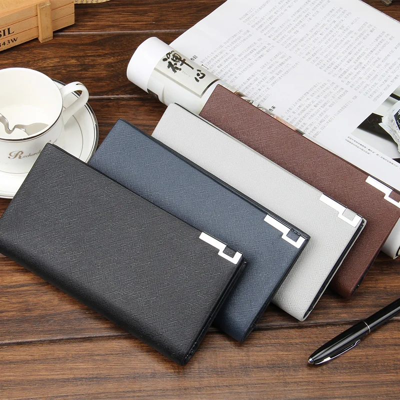 2017 Hot sales top grade baellery brand business men long wallet pu