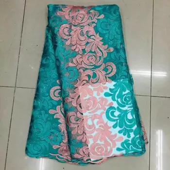 

New Arrival High Quality African French net Lace Fabric With stones Tulle Lace Fabric For Big Occasion dressesJ14K0