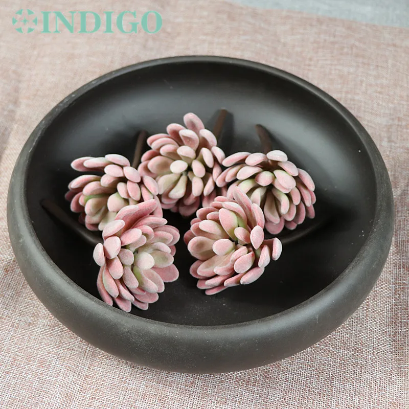Индиго-Плюшевый Лотос эчеверия элегантность искусственное суккулентное растение пластиковые цветочные украшения стены фон