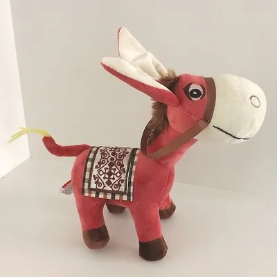 Плюшевый Ослик с милым мультяшным рисунком мягкая кукла винно-красного осла