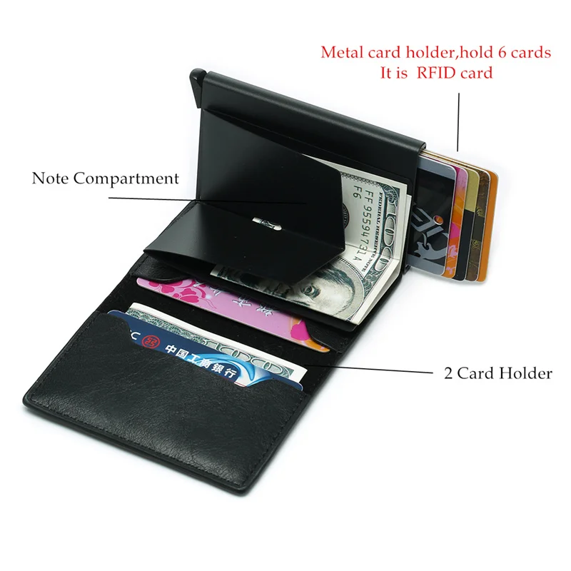 ZOVYZOL Rfid смарт-кошелек кредитный держатель для карт металлический тонкий мужской кошелек Pass secret pop up минималистичный кошелек маленький черный кошелек